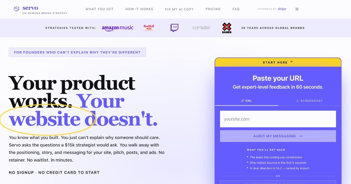 Selfservo Brand Strategy Tool: Craft Essential Brand Elements