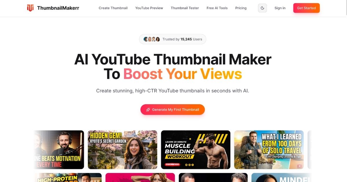 ThumbnailMakerr: AI-Powered YouTube Thumbnail Editor