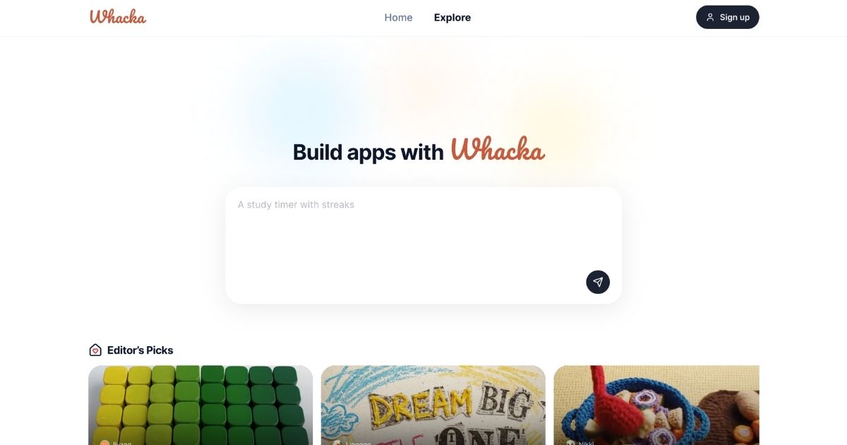 Whacka: AI No-Code Mobile App Builder