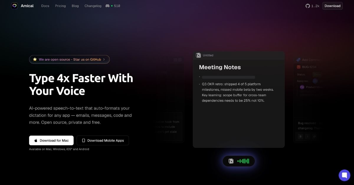 Amical: AI Dictation Tool for Productivity