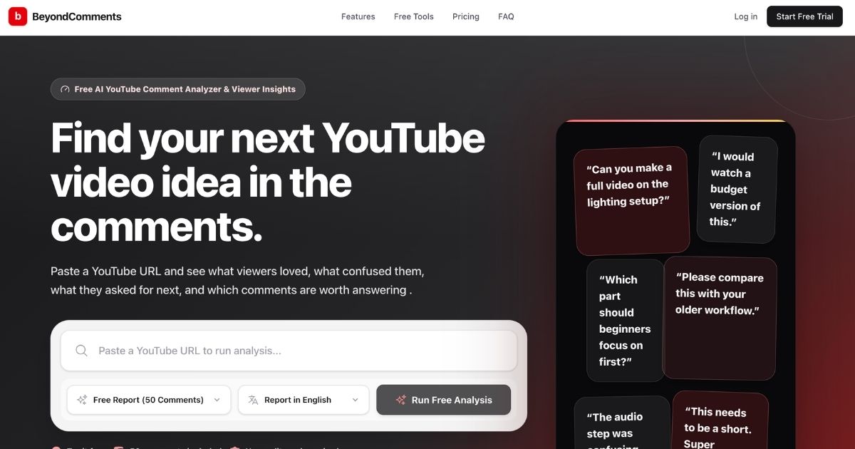 BeyondComments: Analyze YouTube Audience Engagement