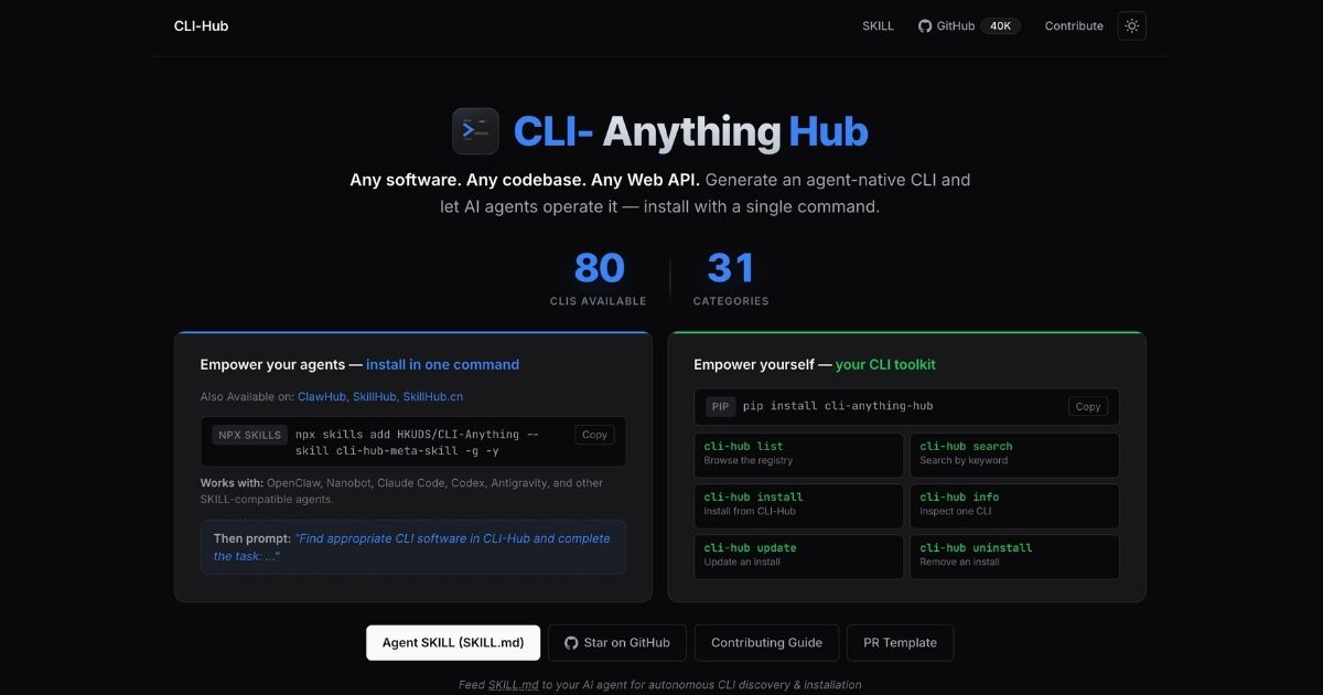 cli-Anything Hub: Empowering AI Agents