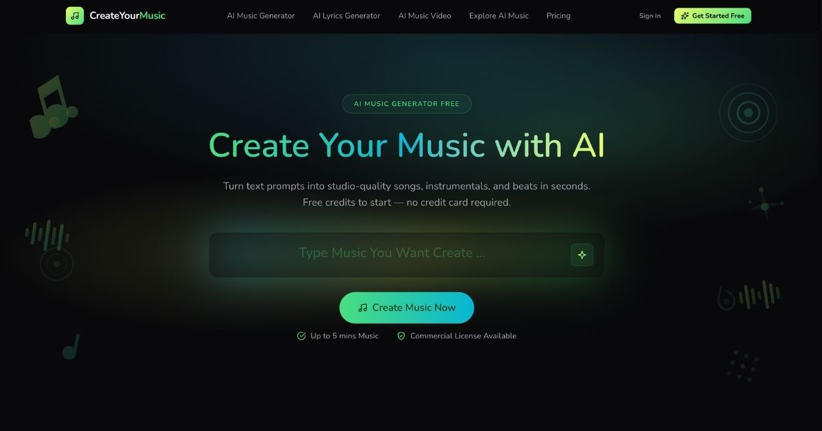 CreateYourMusic.ai: AI Music, Lyrics, Video Generation
