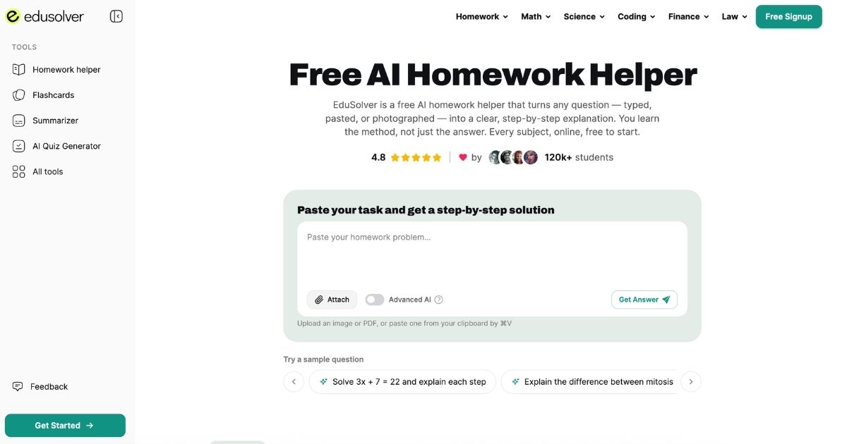 EduSolver: AI Homework Assistant with Interactive Learning
