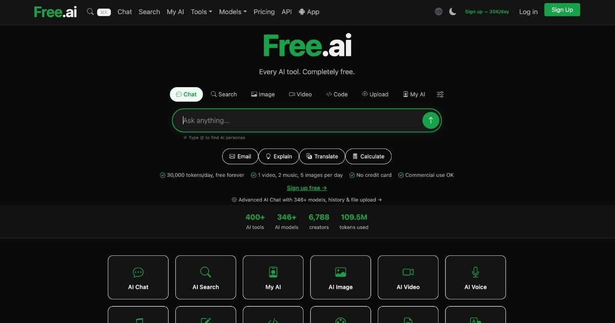 Free.ai: Free Comprehensive AI Platform