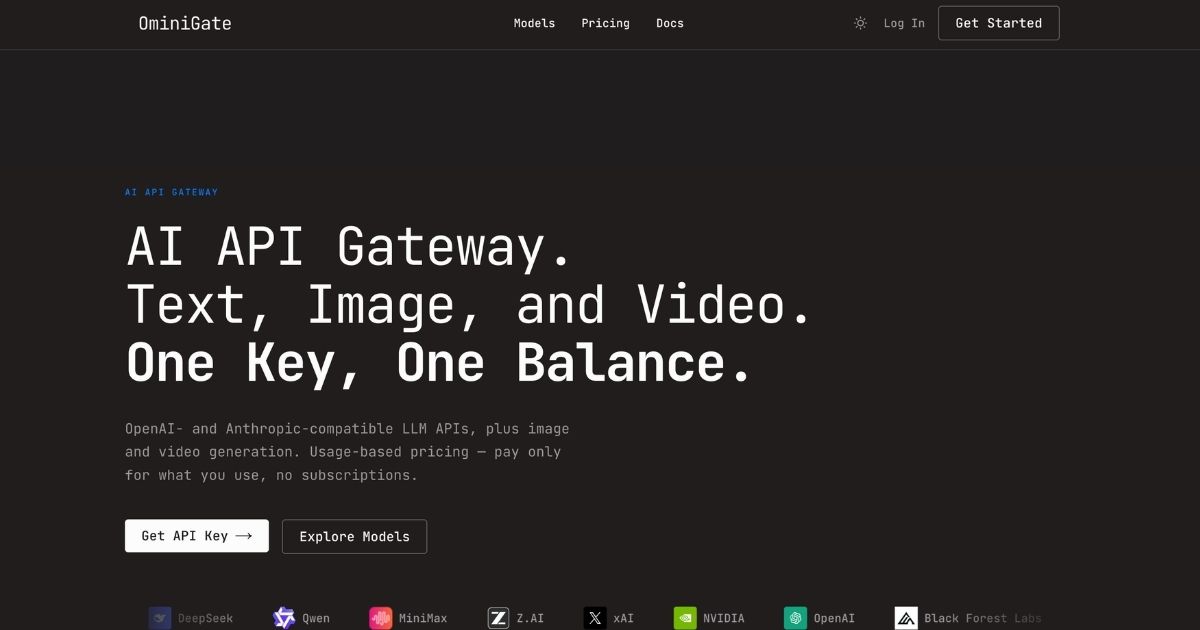 OminiGate: Unified AI API Gateway