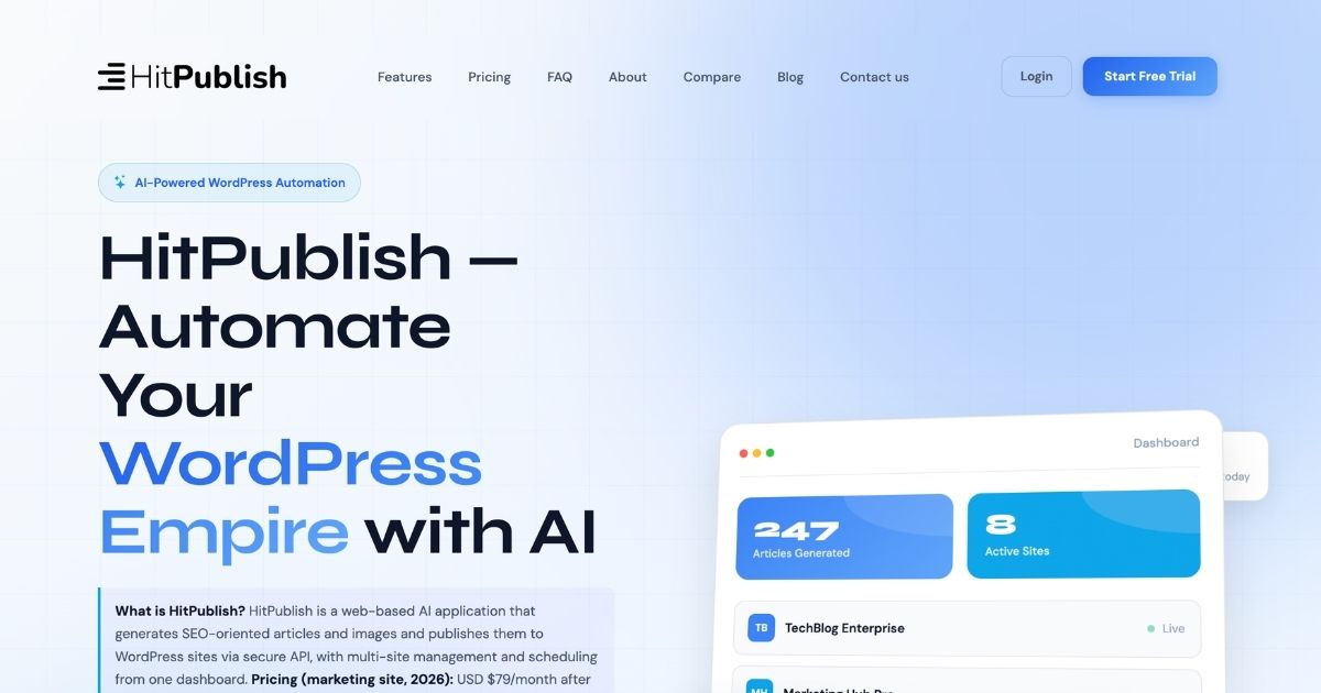 HitPublish: AI-Powered WordPress Content Automation