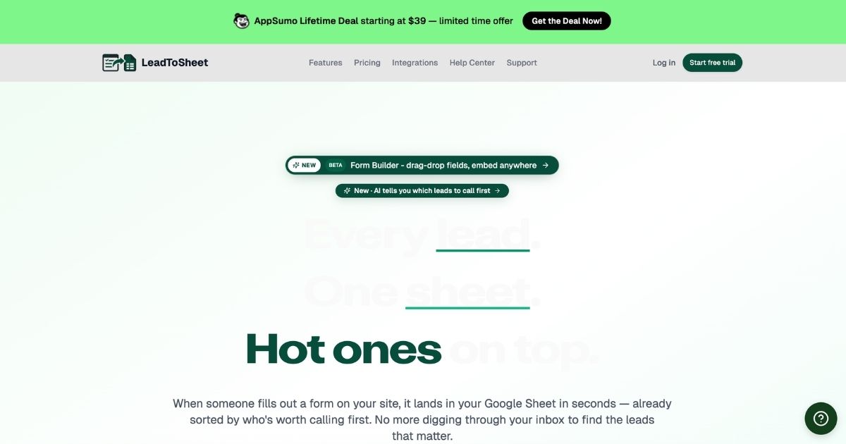 LeadToSheet: Streamline Lead Capture & Management
