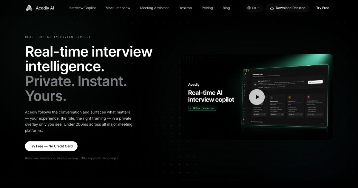 Acedly AI: Interview Copilot & Meeting Assistant