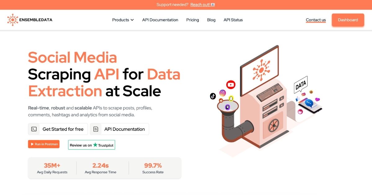 EnsembleData APIs: Real-Time Social Media Extraction
