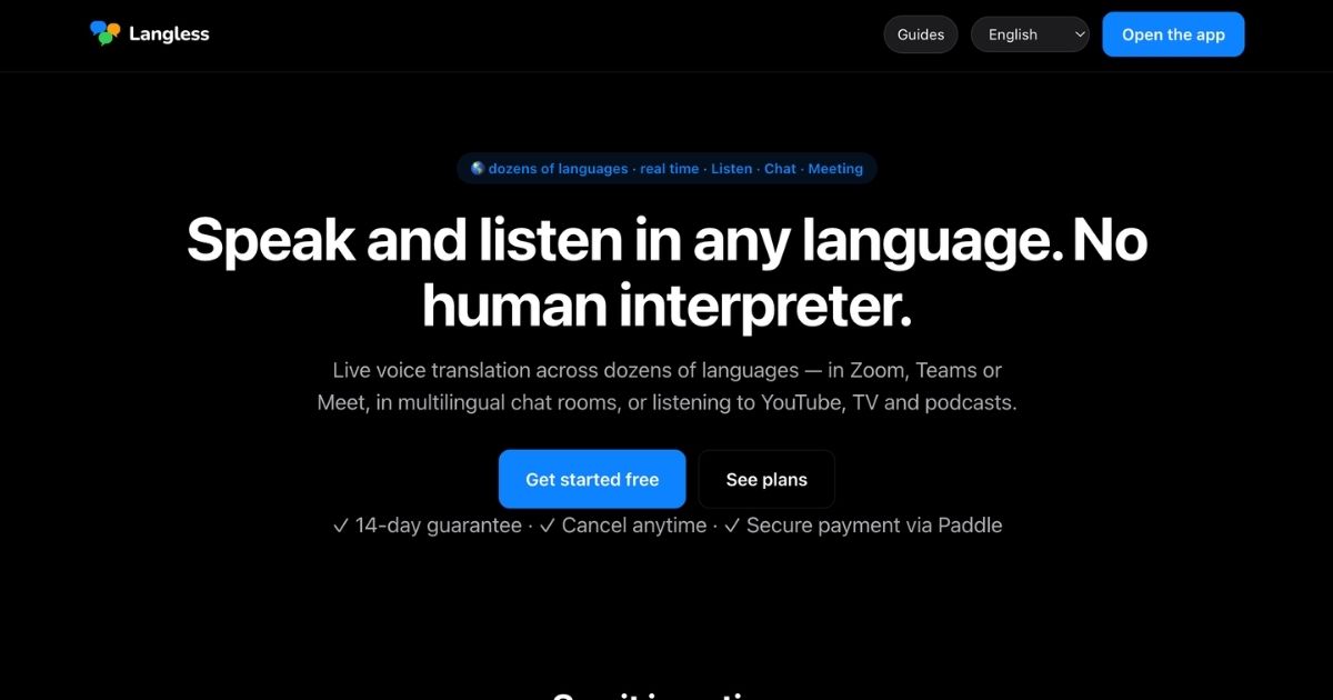 Langless: AI Voice Translation for Multilingual Meetings