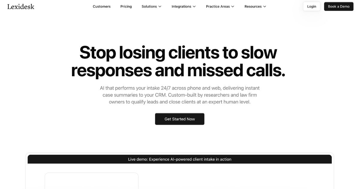 Lexidesk: AI Receptionist for Law Firms