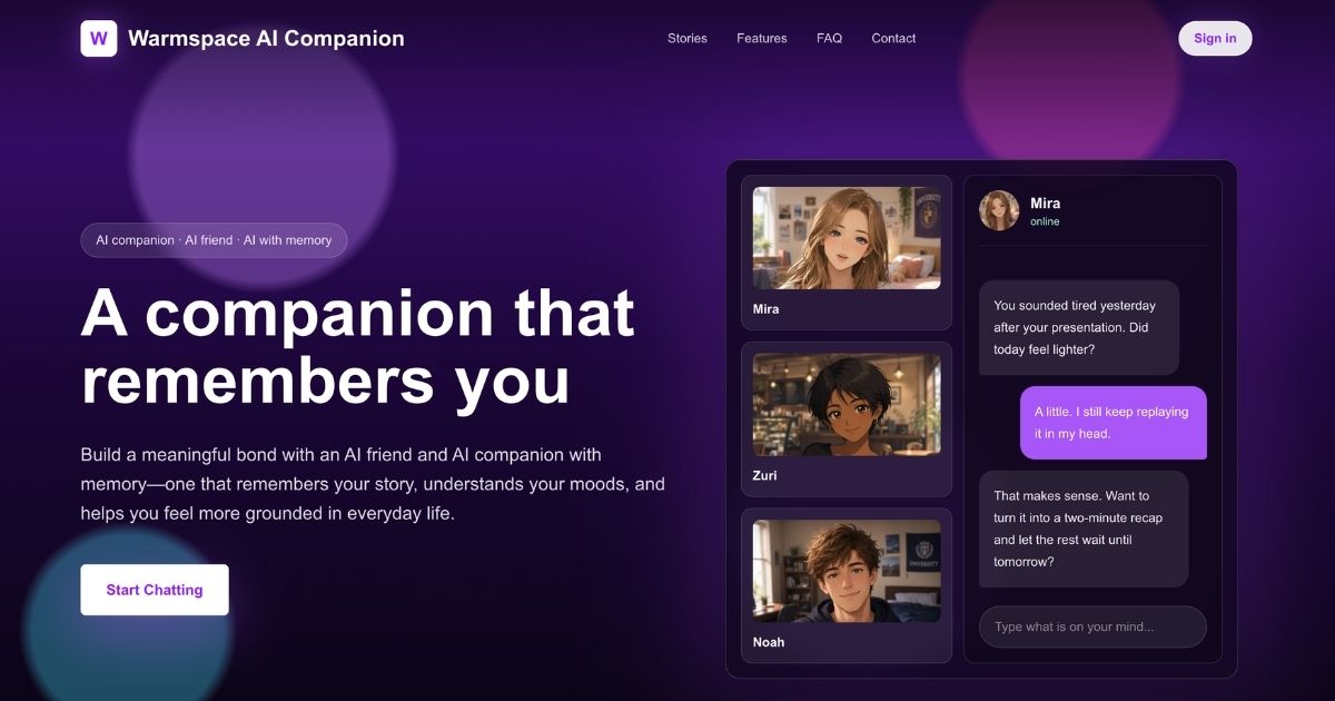 Warmspace.AI: Emotional Companion for Personal Growth