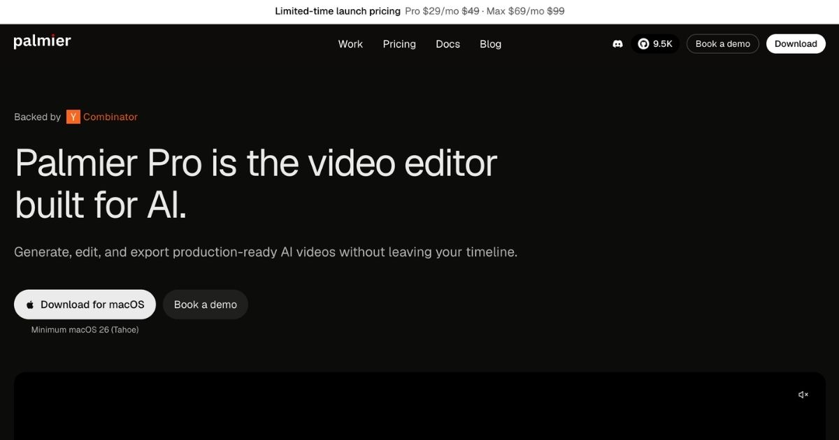 Palmier Pro: AI-Integrated Video Editing Suite