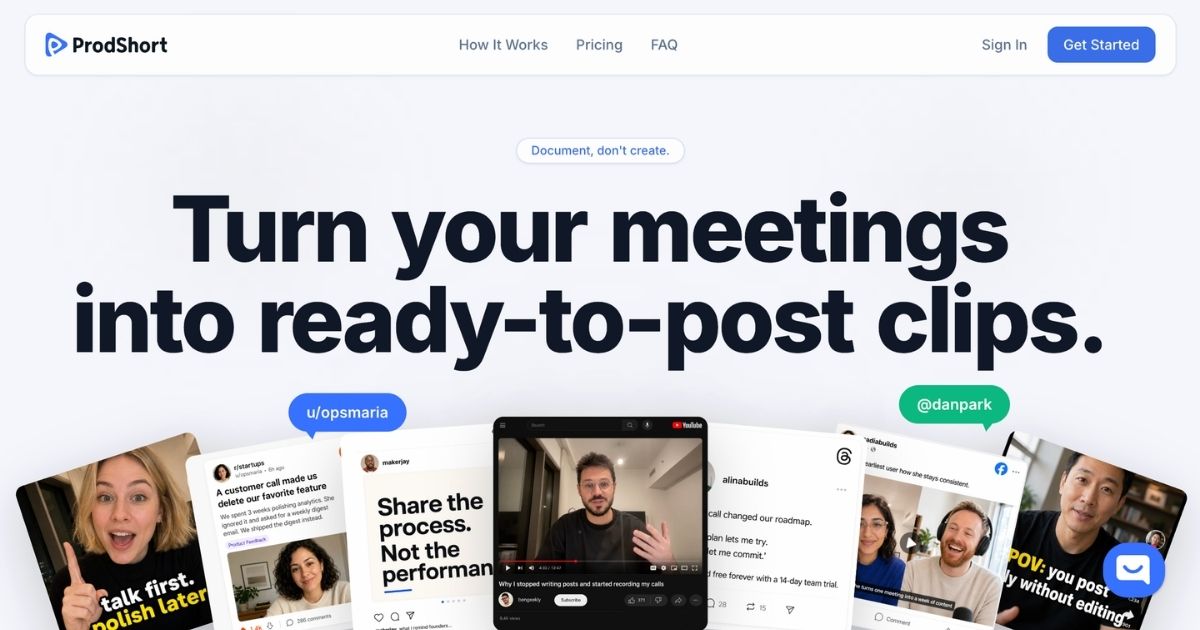 ProdShort: Transform Online Meetings into Social Content