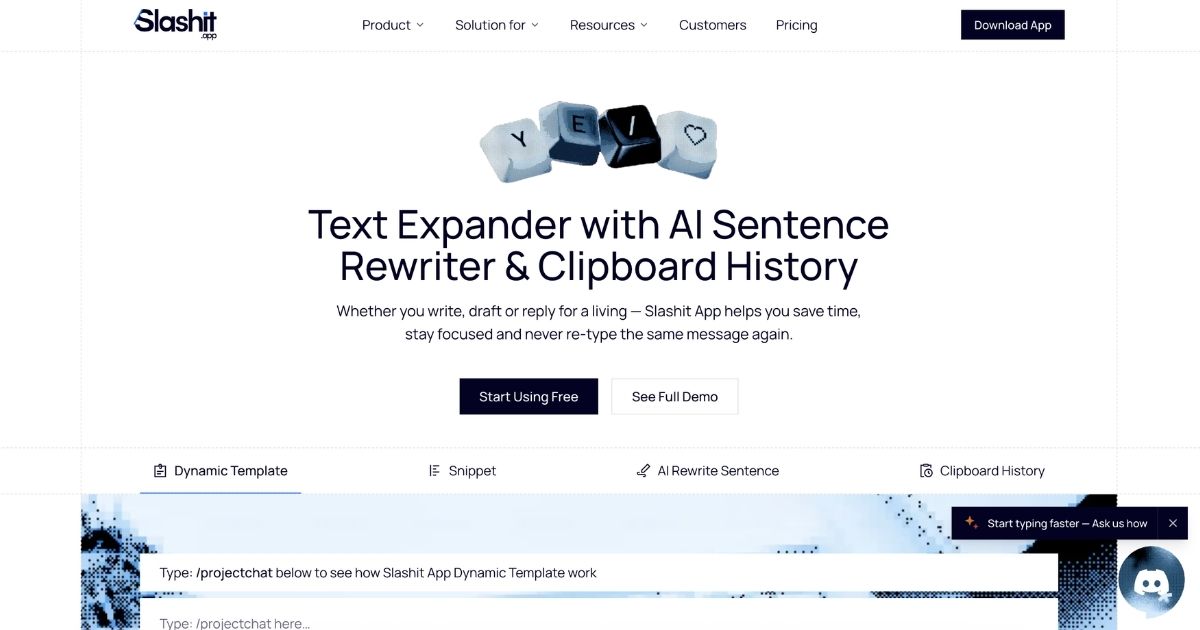 Slashit: AI-Powered Writing Efficiency Tool