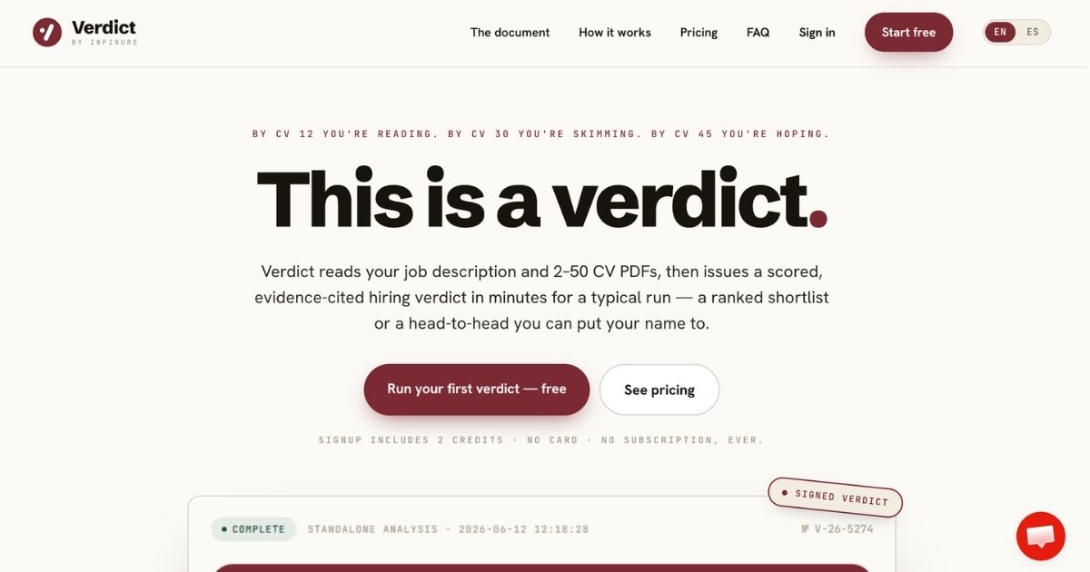 Verdict: Evidence-Based Hiring Assessment Tool