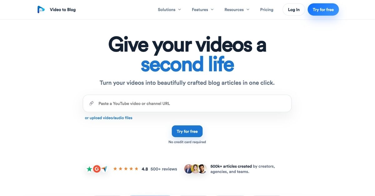 VideoToBlog.ai: Convert Videos to SEO Blogs
