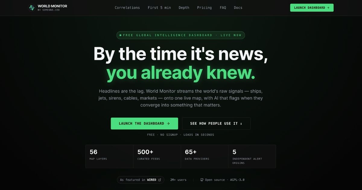 World Monitor: Real-time Global Intelligence Analytics