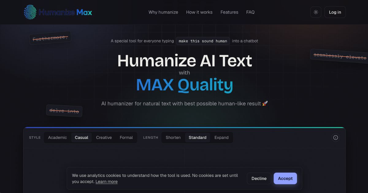 Humanize Max: AI Humanizer Tool