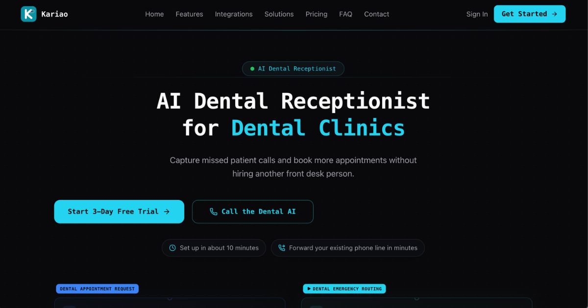 Kariao: Dental New Patient Intake Automation