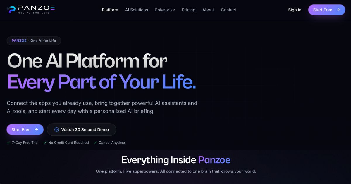 Panzoe AI Operating System: Unifying Work & Life