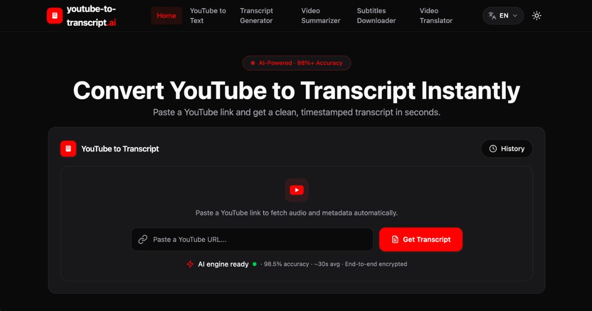 YTTranscript.ai: YouTube Video Transcription Tool
