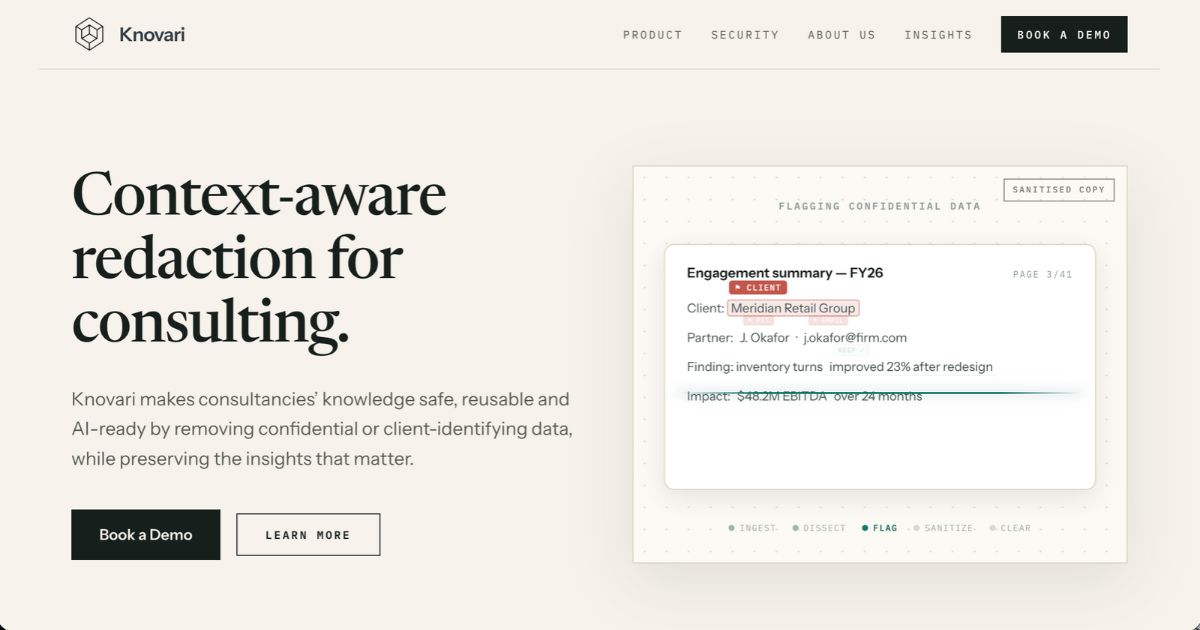 Knovari: AI-Powered Client Deliverable Sanitization